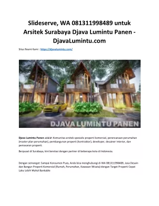 Slideserve, WA 081311998489 untuk Arsitek Surabaya Djava Lumintu Panen - DjavaLumintu.com
