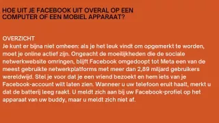 HOE UIT JE FACEBOOK UIT OVERAL OP EEN COMPUTER OF EEN MOBIEL APPARAAT