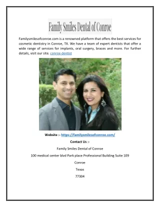Conroe Dentist  Familysmilesofconroe