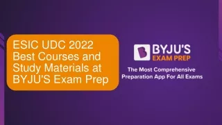 ESIC UDC 2022 Online Coaching Classes