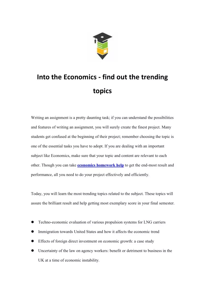 into the economics find out the trending