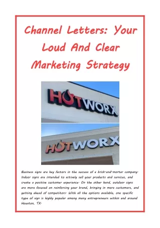 Channel Letters - Your Loud And Clear Marketing Strategy