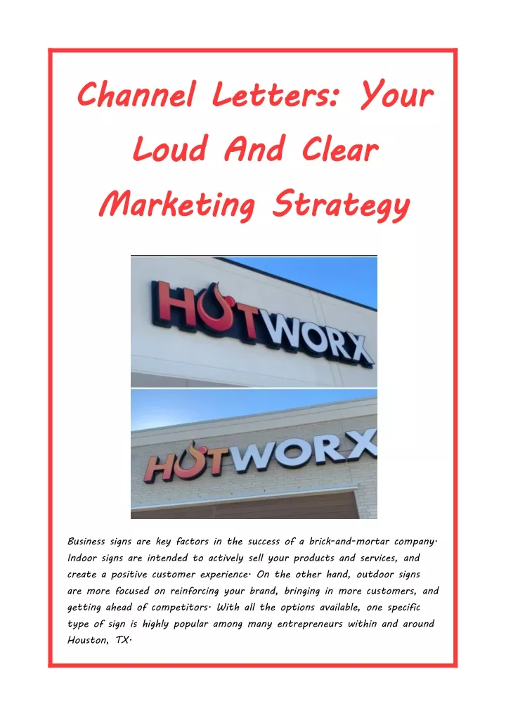 channel letters your loud and clear marketing