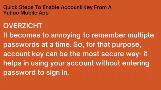 Quick Steps To Enable Account Key From A Yahoo Mobile App