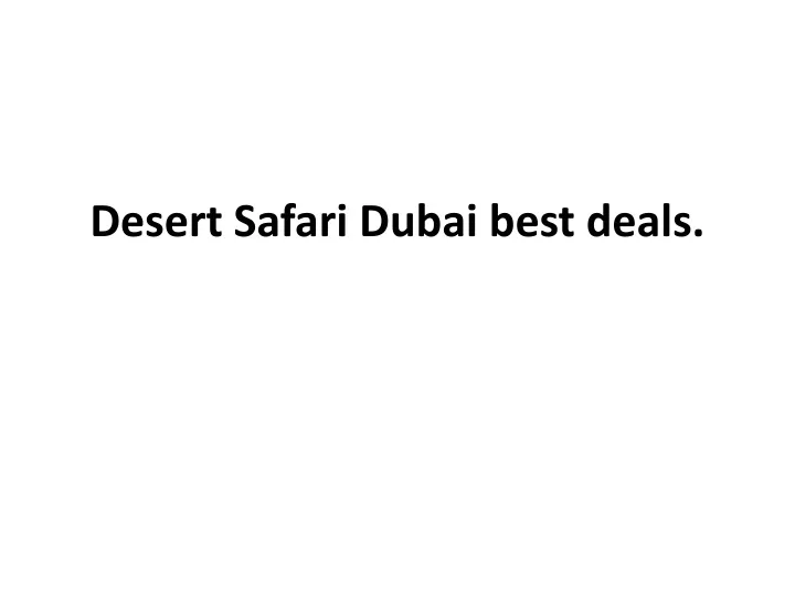 desert safari dubai best deals