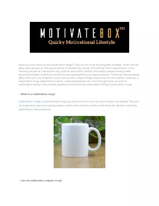 Sublimation Mugs
