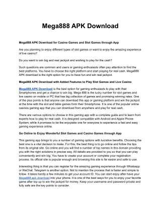 Mega888 APK Download