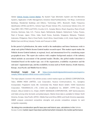 global vehicle access control market by system
