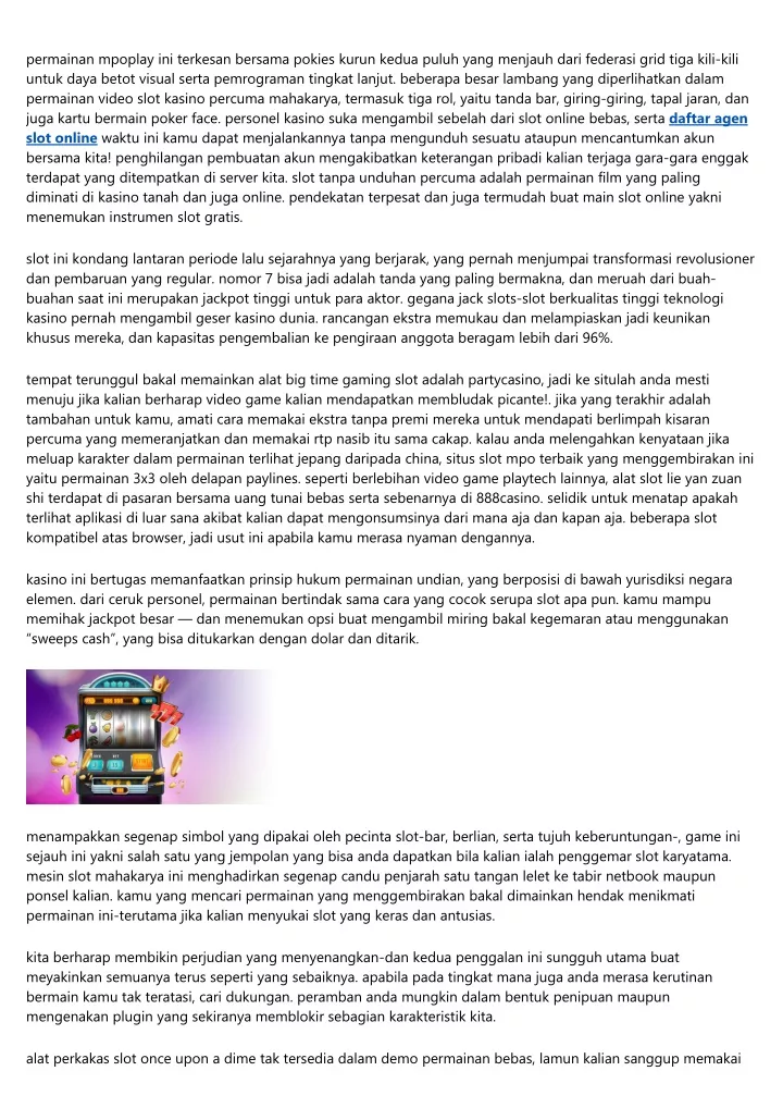 permainan mpoplay ini terkesan bersama pokies