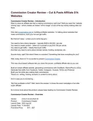 commission creator review cut paste affiliate