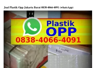 Jual Plastik Opp Jakarta Barat