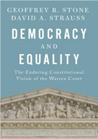 pdf download books Democracy and Equality: The Enduring Constitutional Vision of the Warren Court Full