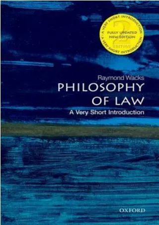 (Epub Download) Philosophy of Law: A Very Short Introduction Full