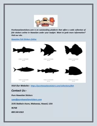 Hawaiian Fish Stickers Online | Purehawaiianstickers.com