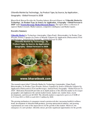 chlorella market by technology by product type