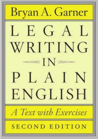 (READ-PDF!) Legal Writing in Plain English: A Text with Exercises Full