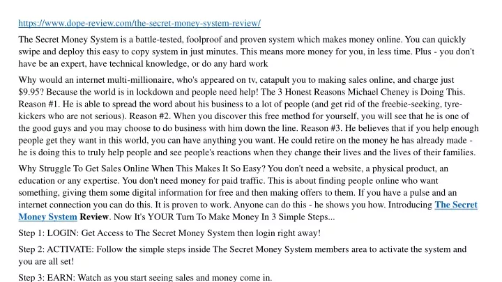 https www dope review com the secret money system