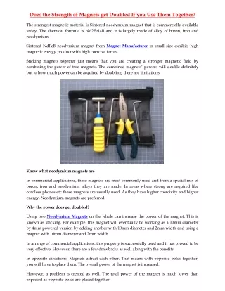 does the strength of magnets get doubled