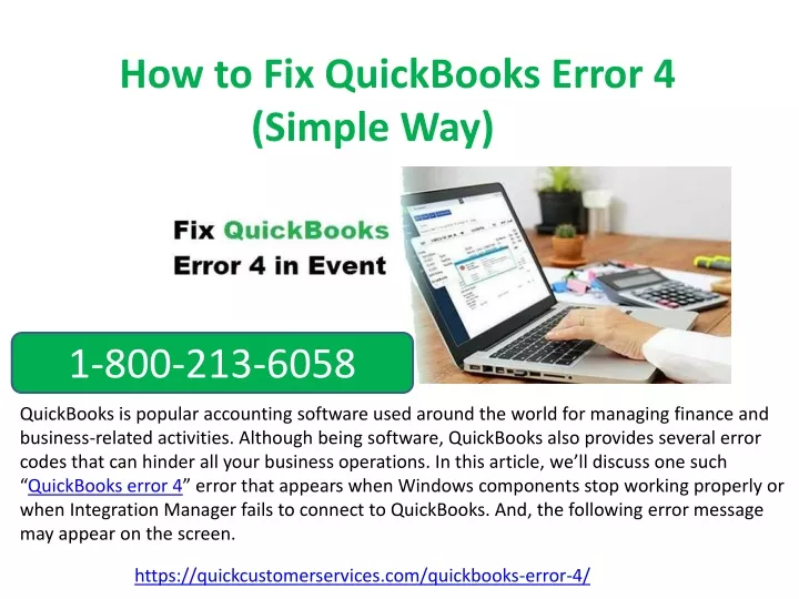 how to fix quickbooks error 4 simple way