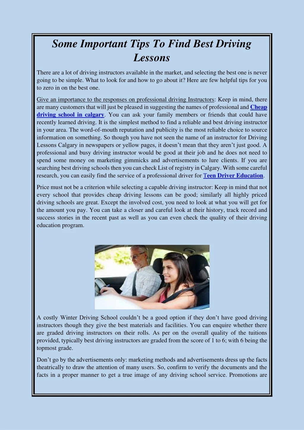 PPT - Some Important Tips To Find Best Driving Lessons PowerPoint ...