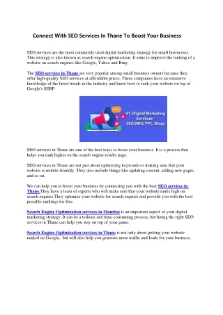 connect with seo services in thane to boost your