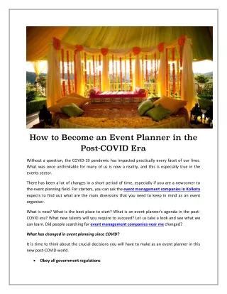 How to Become an Event Planner in the Post-COVID Era