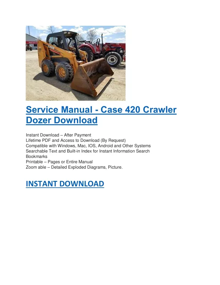 service manual case 420 crawler dozer download