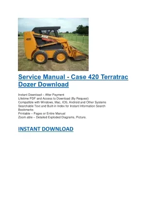 service manual case 420 terratrac dozer download