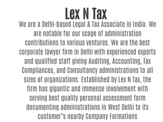 Best Corporate Tax Services in Delhi NCR
