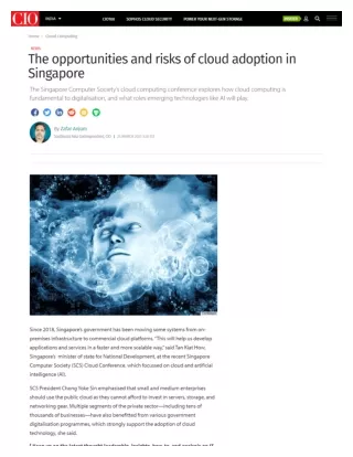 The apportunities and risks of cloud adoption in singapore