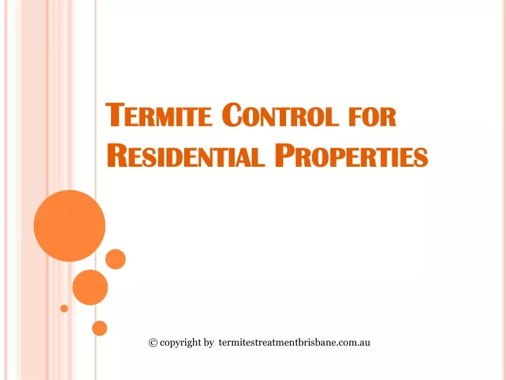 termite control for residential properties