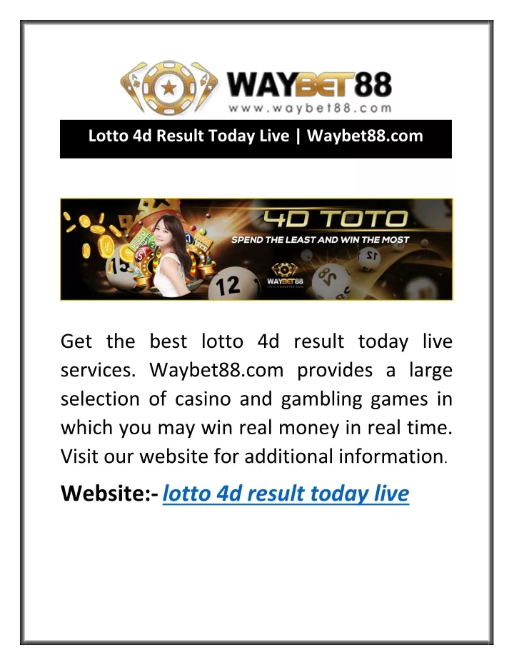 lotto 4d result today live waybet88 com