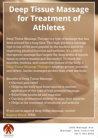 Deep Tissue Massage for Treatment of Athletes