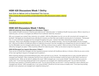 hsm 420 discussions week 1 devry just click