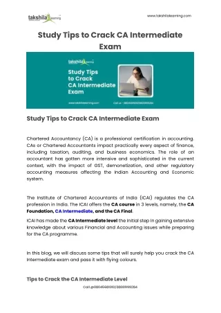 6 Preparation Tips to Crack CA Intermediate Exam in 1st Attempt