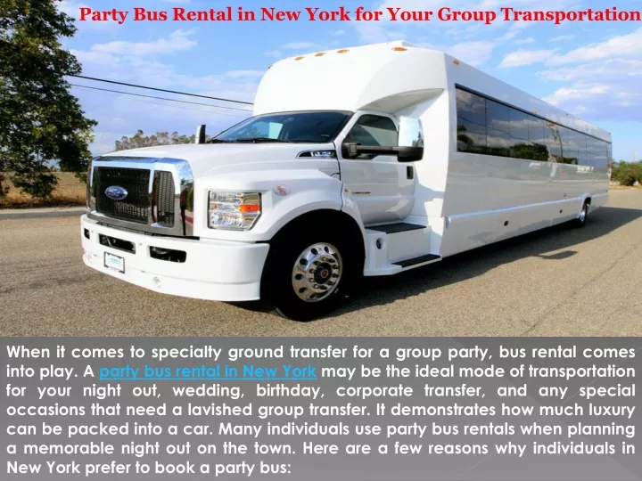 party bus rental in new york for your group