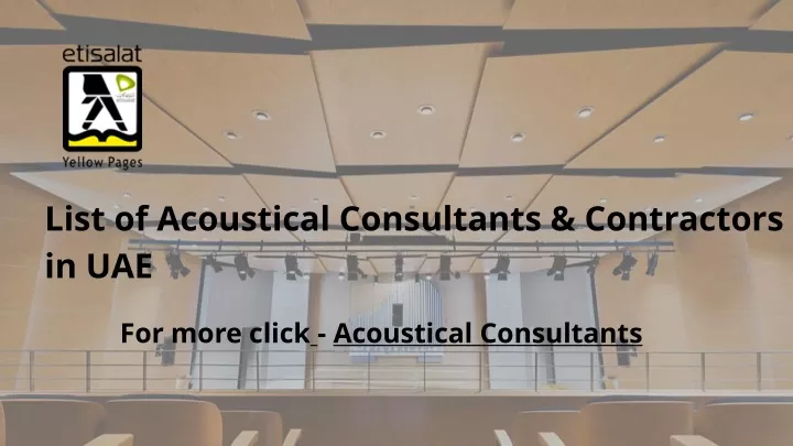 list of acoustical consultants contractors in uae