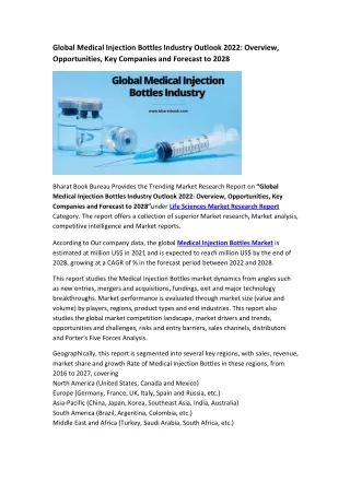 global medical injection bottles industry outlook