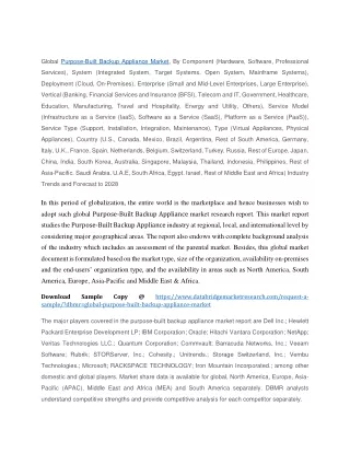 global purpose built backup appliance market