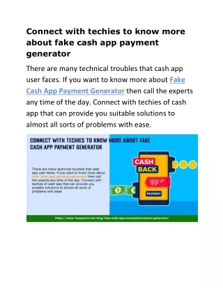 connect with techies to know more about fake cash