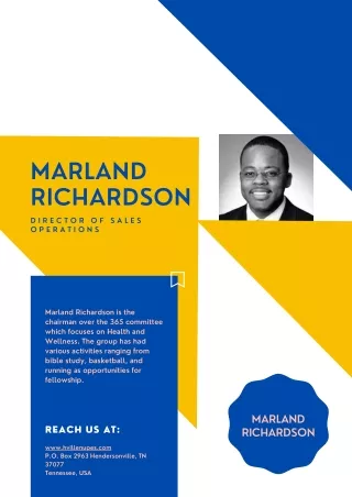 Marland Richardson | Director of Sales Operations | USA
