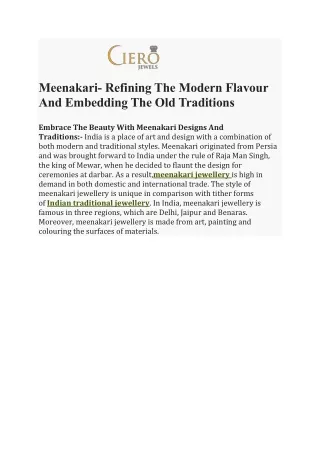 meenakari refining the modern flavour