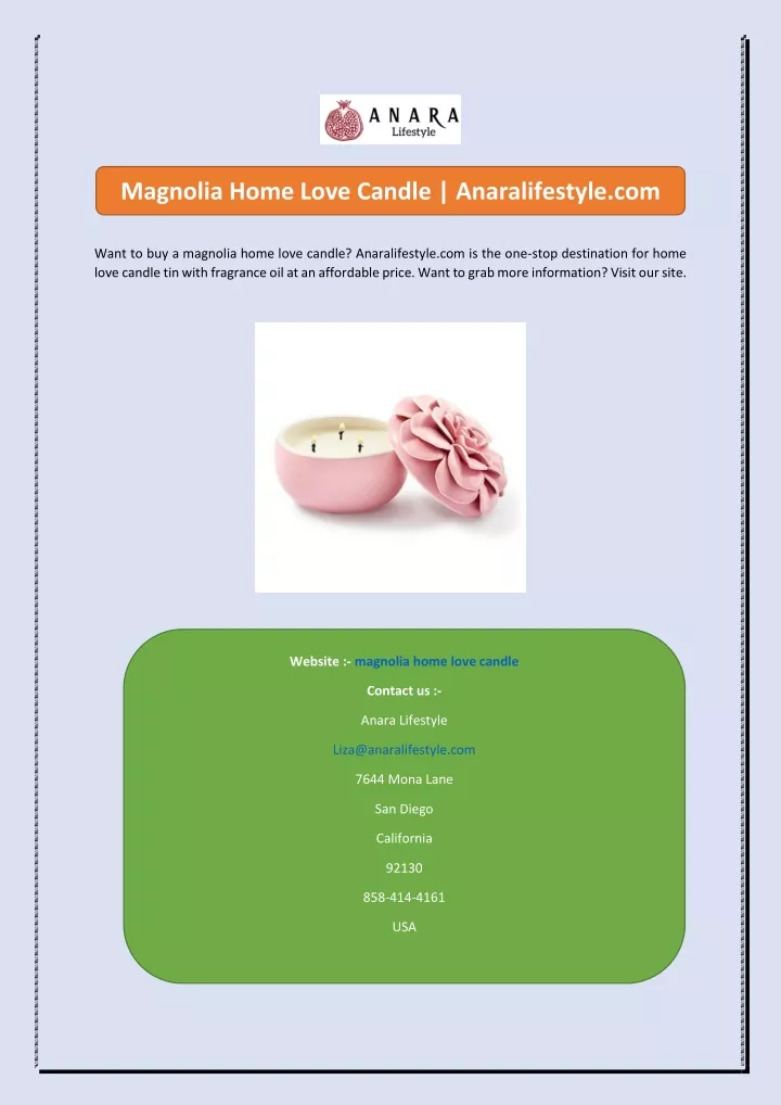 magnolia home love candle anaralifestyle com