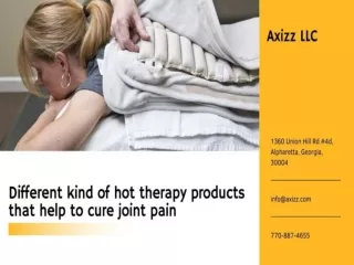 Different kind of hot therapy products that help to cure joint pain