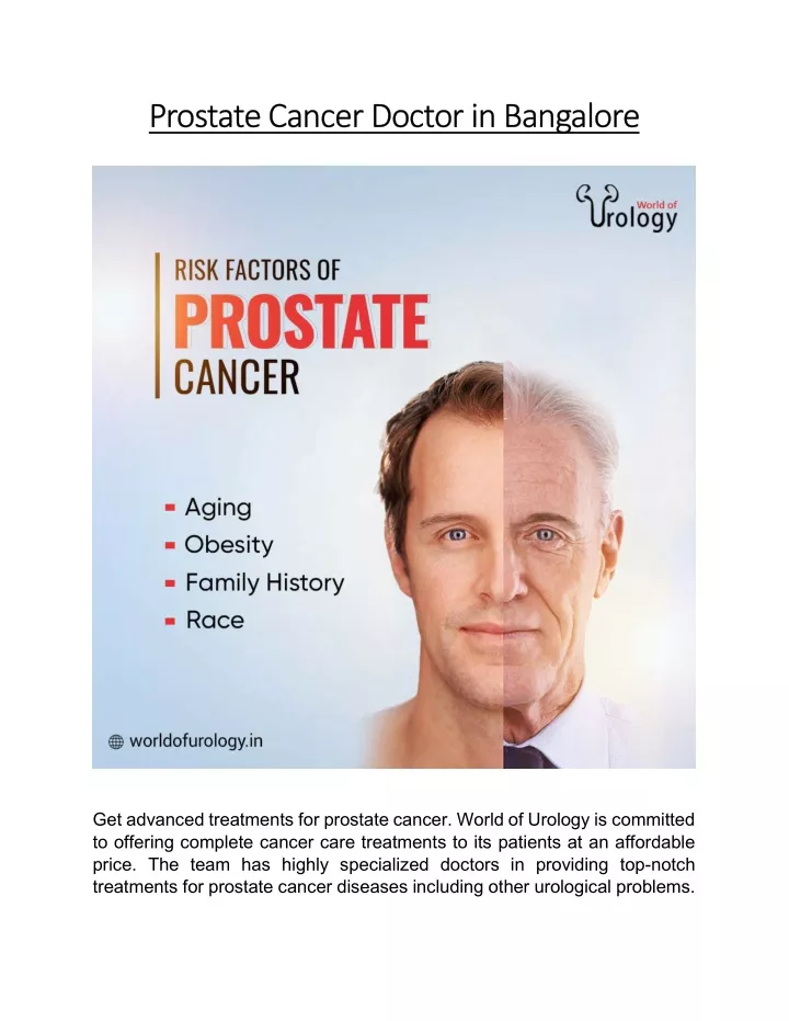 prostate cancer doctor in bangalore prostate