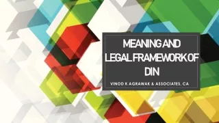 MEANING AND LEGAL FRAMEWORK OF Director Identification Number (DIN)