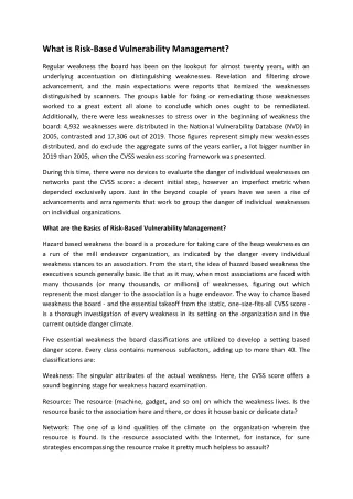 what is risk based vulnerability management