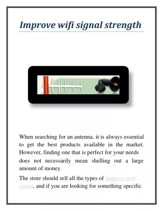 improve wifi signal strength