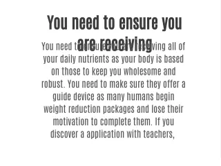 you need to ensure you are receiving your daily