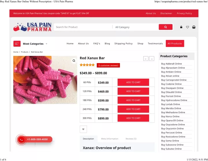 buy red xanax bar online without prescription